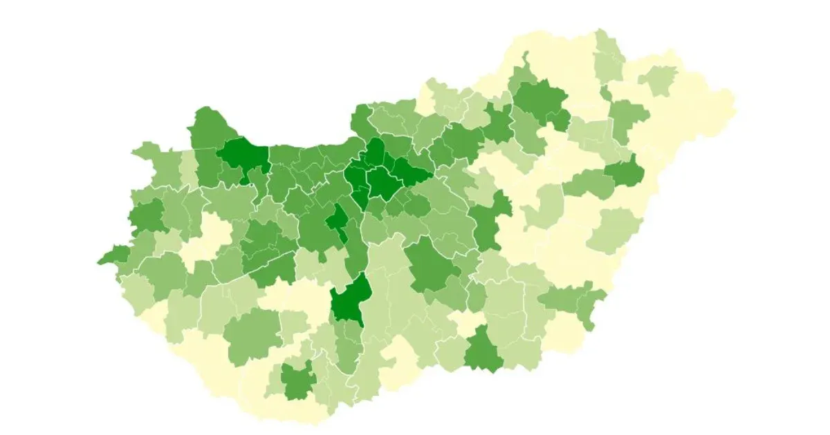 389 ezertől 1,08 millióig – interaktív térképen, hol mennyit keresnek ma Magyarországon