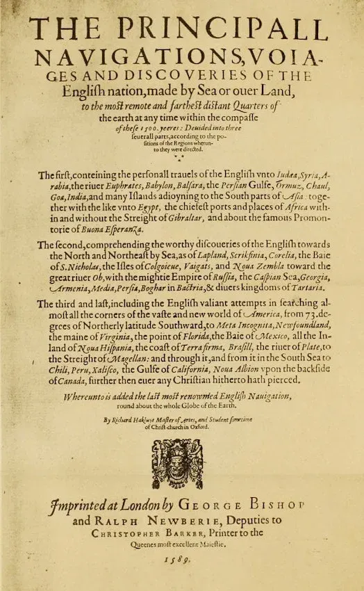 A The Principal Navigations első kiadása, amiben megjelent Parmenius beszámolója is – Forrás: American Library