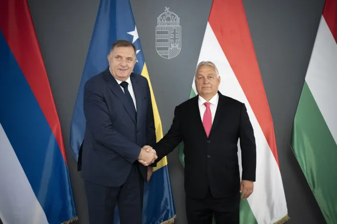 Orbán Viktor miniszterelnök fogadja Milorad Dodikot, a Bosznia-hercegovinai Szerb Köztársaság elnökét a Karmelita kolostorban – Fotó: Benko Vivien Cher / Miniszterelnöki Sajtóiroda / MTI 