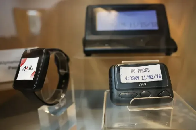 Pagers on display in a meeting room of Gold Apollo's building in New Taipei City, Taiwan, September 18, 2024 – Photo: Ann Wang / Reuters