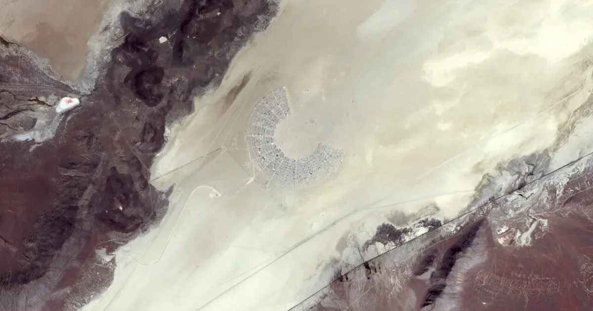 Az űrből is elég látványos a Burning Man fesztivál