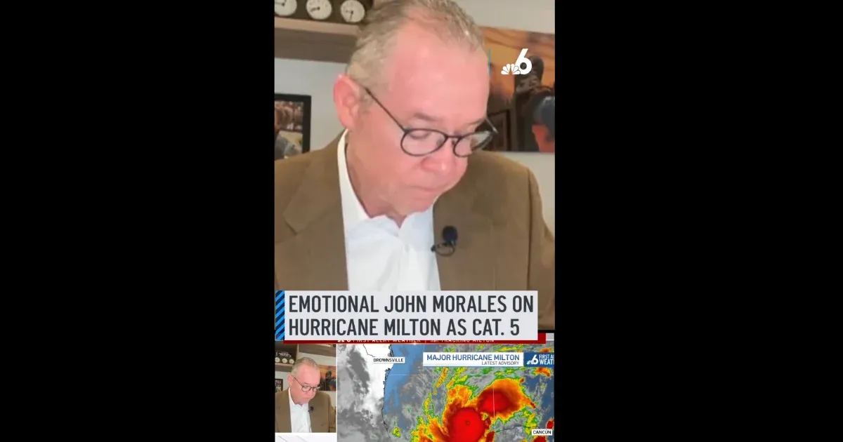 An NBC meteorologist cried live on air as Hurricane Milton approached Florida