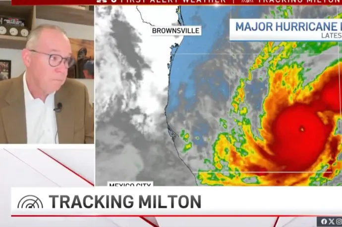 Élő adásban elsírta magát az NBC meteorológusa a Florida felé közeledő Milton hurrikán miatt