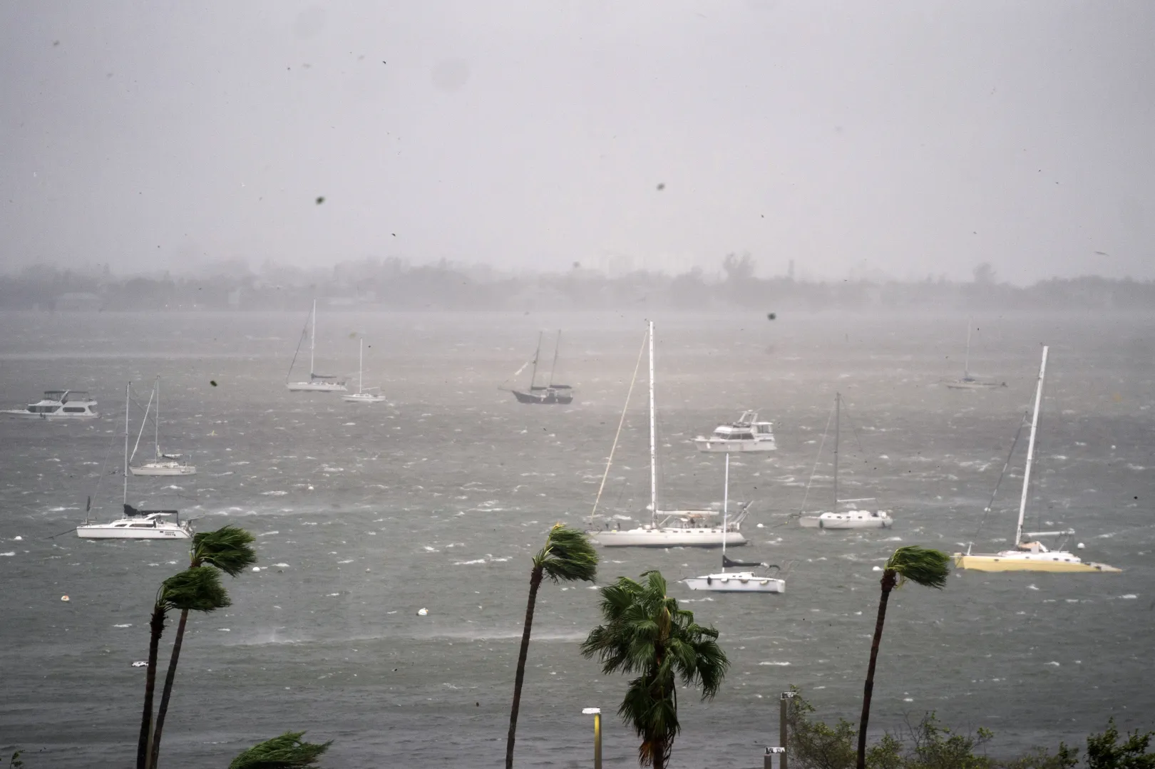 Széllel és esővel érkezett meg a Milton Sarasota térségébe is október 9-én – Fotó: Sean Rayford / Getty Images