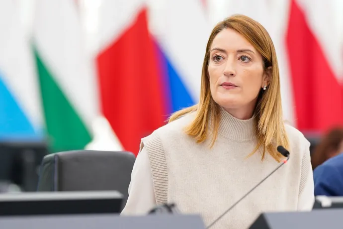 Roberta Metsola az október 23-i EP-ülésen Strasbourgban – Fotó: Fred Marvaux / EP / EU