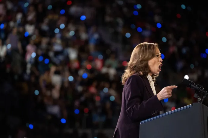 Kamala Harris egy kampánygyűlésen a texasi Houstonban 2024. október 25-én – Fotó: Roberto Schmidt / AFP