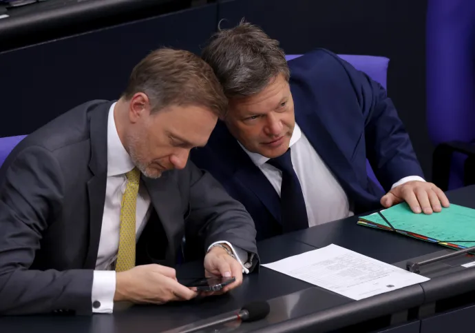 Christian Lindner és Robert Habeck a Bundestagban 2023 márciusában – Fotó: Sean Gallup / Getty Images