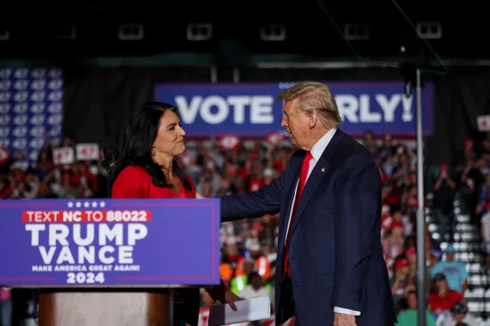 Tulsi Gabbard és Donald Trump az észak-karolinai Greensboróban 2024. október 23-án – Fotó: Carlos Barria / Reuters