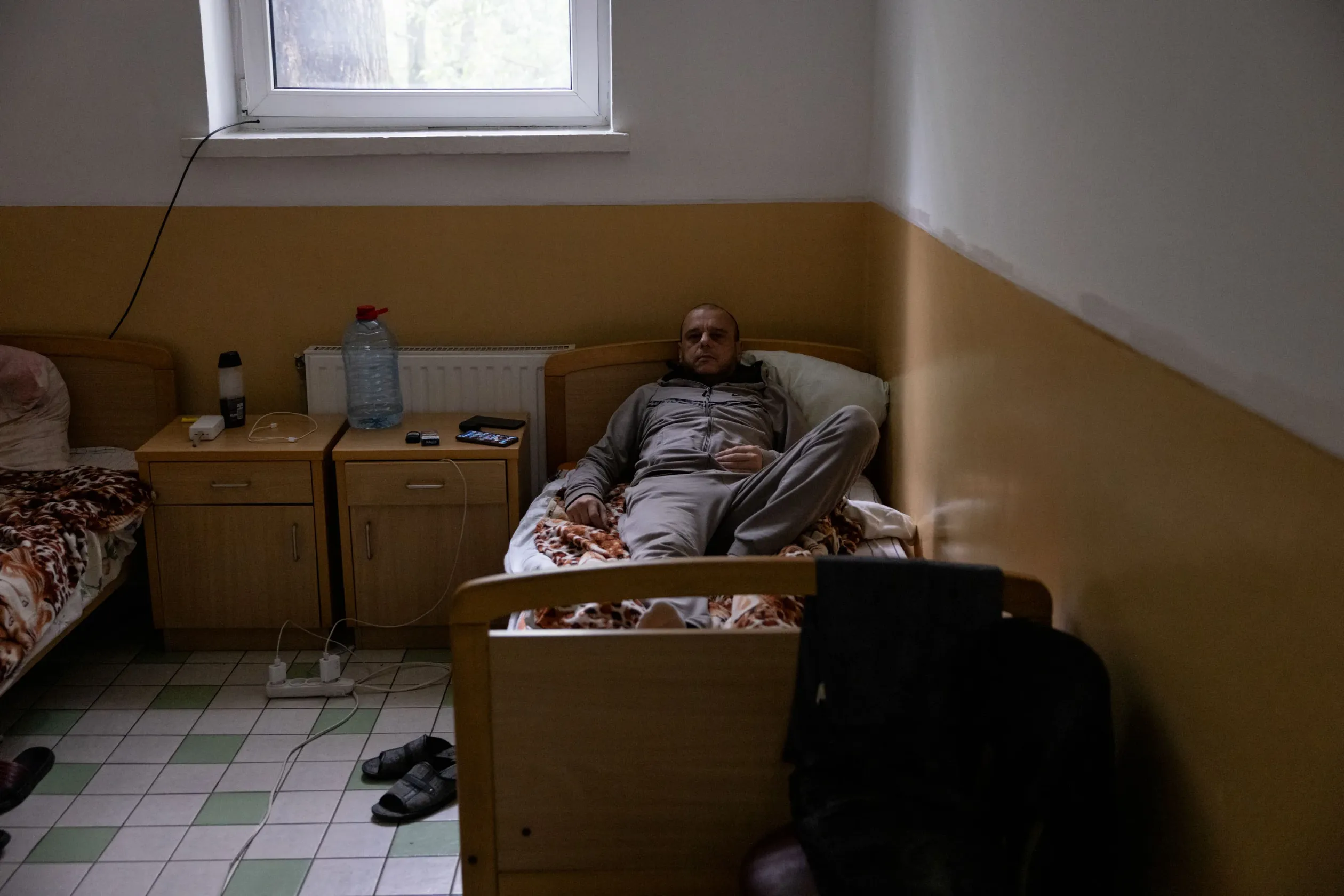 Soldier in one of the wards of the Chikosh-Horonda psychiatric department of the Uzhhorod Hospital