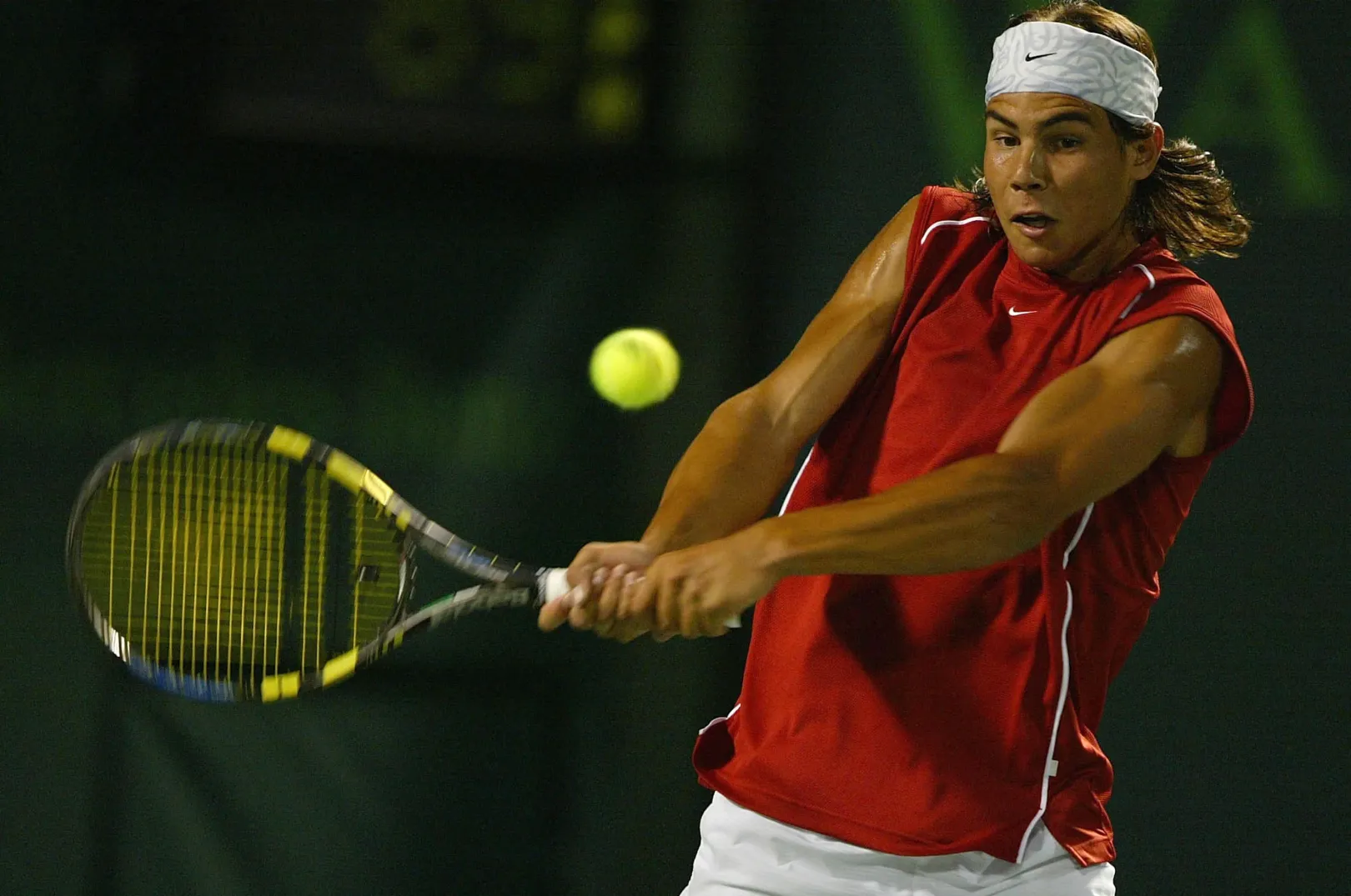 Nadal a Federer elleni meccs közben a 2004-es miami tornán – Fotó: Al Bello / Getty Images