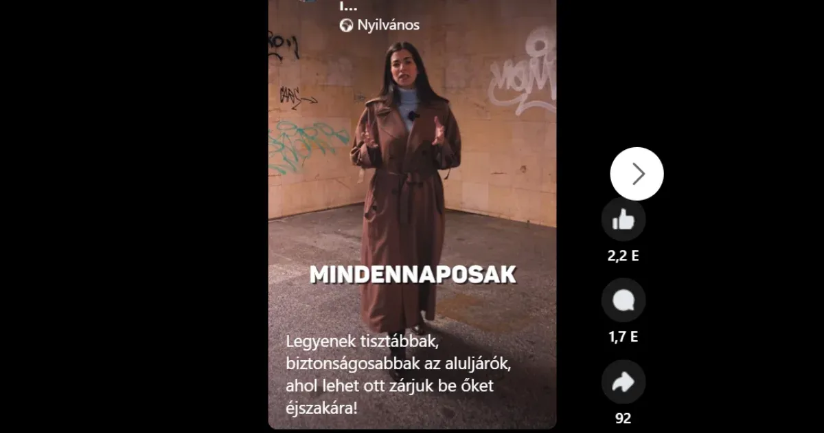 Szentkirályi Alexandra éjszakára lezárná a budapesti aluljárókat