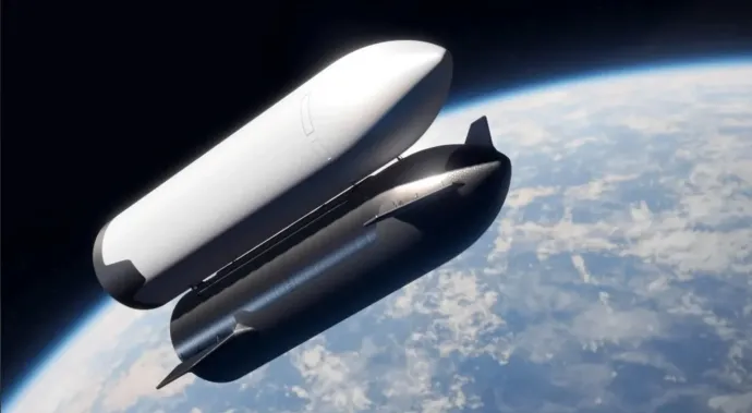 A Starship HLS és a Starship üzemanyag-hordozó egy művészi illusztráción – Forrás: SpaceX