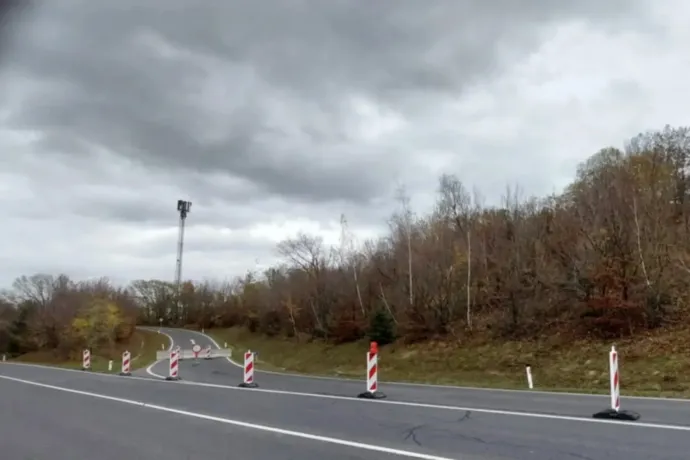 Road in Austria closed with concrete barrier because of commuters from Hungary