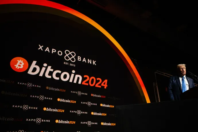 Donald Trump tart beszédet a Bitcoin 2024 konferencián a Tennessee állambeli Nashville-ben 2024. július 27-én – Fotó: Jon Cherry / Getty Images