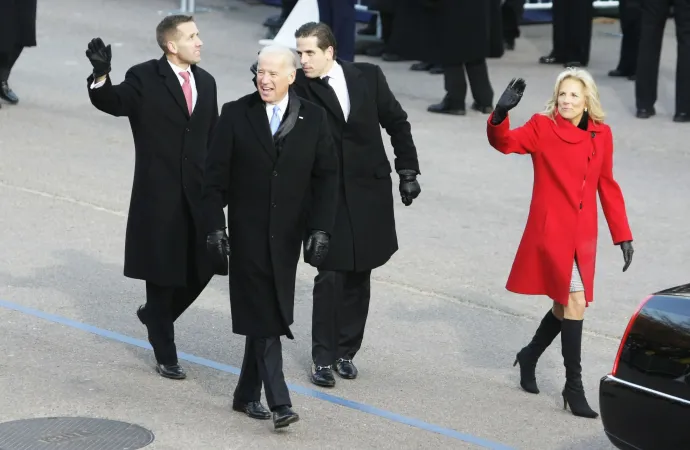 Beau Biden, Joe Biden, Hunter Biden és Jill Biden Obama beiktatásakor 2009. január 20-án Washingtonban – Fotó: Alex Wong / Getty Images