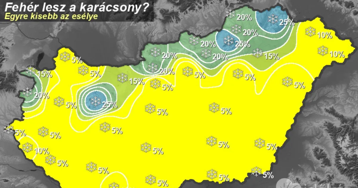 Tavasz lesz péntekig, és egyre valószínűbb, hogy idén sem lesz fehér a karácsony