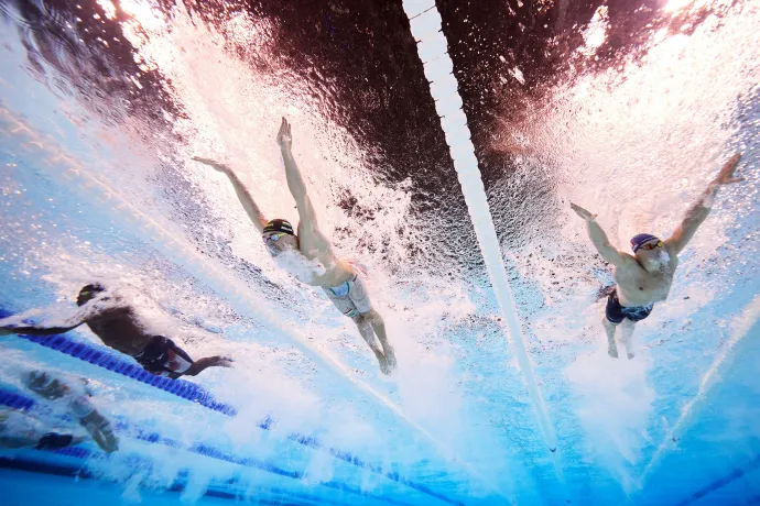 Milák Kristóf a 100 méteres pillangó döntőjében a párizsi olimpián – Fotó: Maddie Meyer / Getty Images