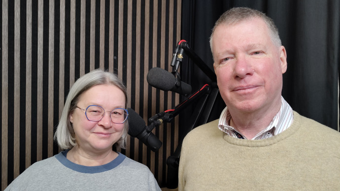 Gruber Andrea és a podcast házigazdája, Holtzer Péter