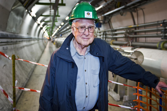 Peter Higgs Nobel-díjas brit fizikus a CERN-ben. Fotó: CERN