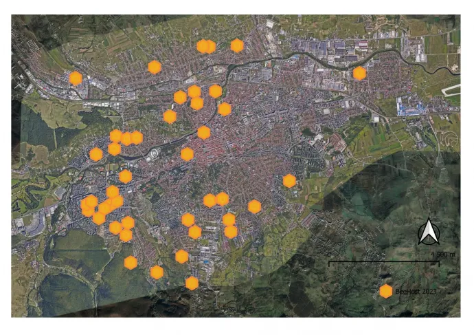 A méh-hotelek elhelyezkedése a 2022-2023 időszakban – Forrás: László Zoltán