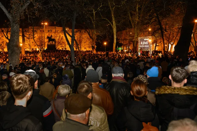 Magyar Péter szegedi gyűlése 2025. március 3-án – Fotó: Ocskó Ferenc / Szegeder / Telex