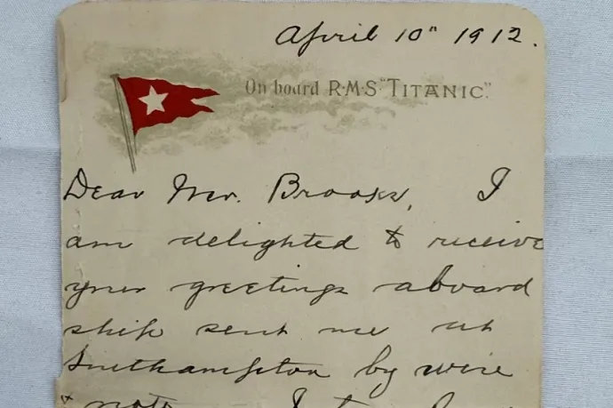 140 milliós összeget fizetett valaki a Titanic egyik túlélőjének „profetikus” leveléért