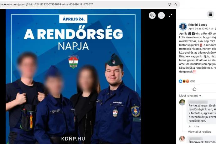 Máris megdorgálták a rendőrt, aki nem akart a KDNP reklámarca lenni