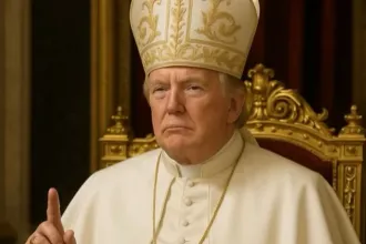 A feleségem szerint aranyos – Trump nem tudja, honnan van a fotó, amin pápaként szerepel