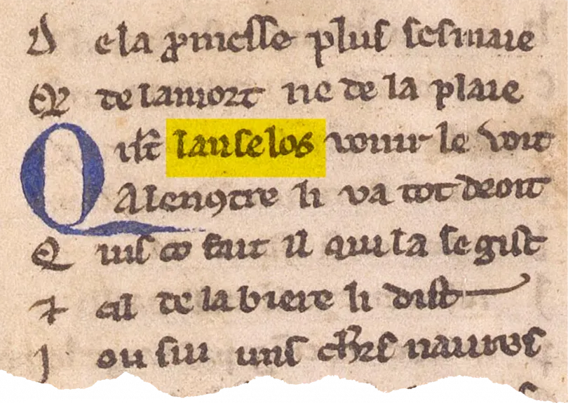 Lancelos és Lancelot egy 13. század közepi kéziratban – Fotó: MS A Chantilly 472 (Musée Condé). France, Chantilly, fonds principal, 0472 (626) (integral)