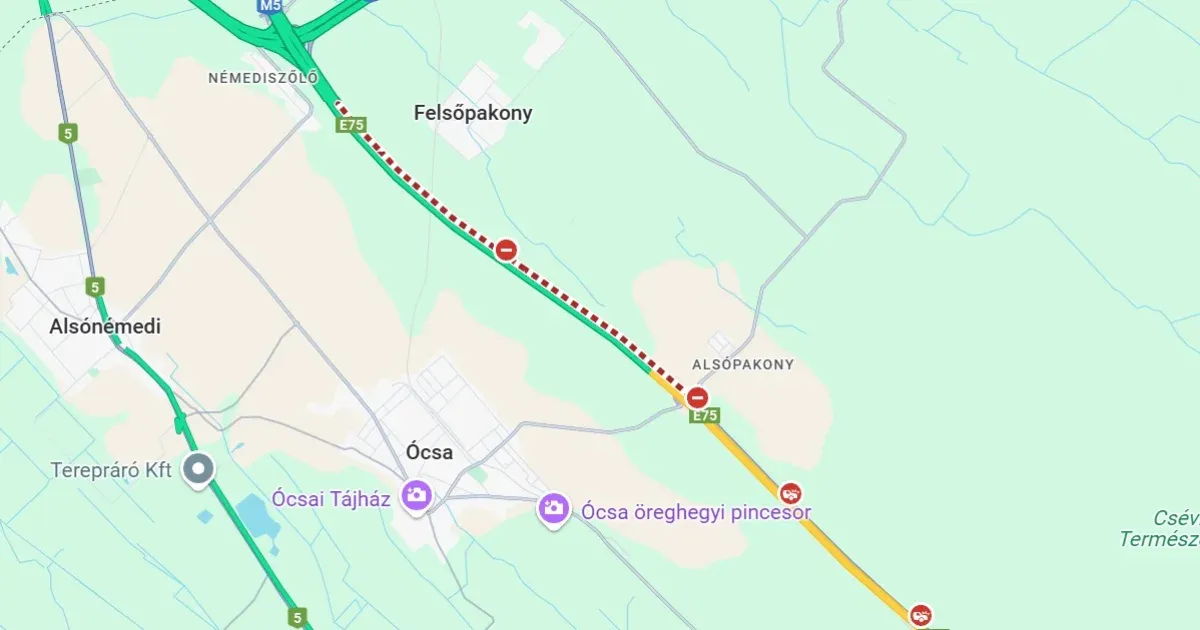 Több kamion ütközött az M5-ösön, nagy a dugó