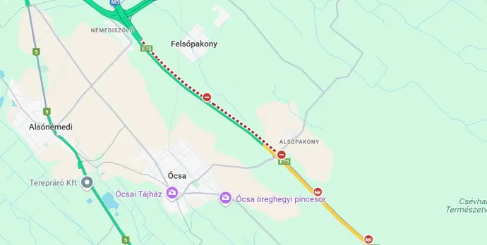 A baleset helyszíne – Forrás: Google Maps