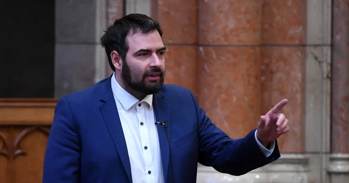 Jámbor András elárverezi a szavazólapot, amivel Poltot és Hendét alkotmánybíróvá választották