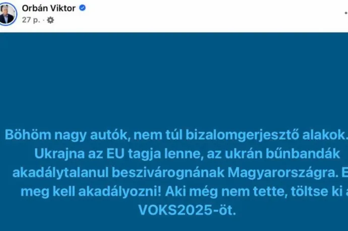 Orbán már „böhöm nagy autókkal” és „nem túl bizalomgerjesztő alakokkal” riogat Ukrajna miatt