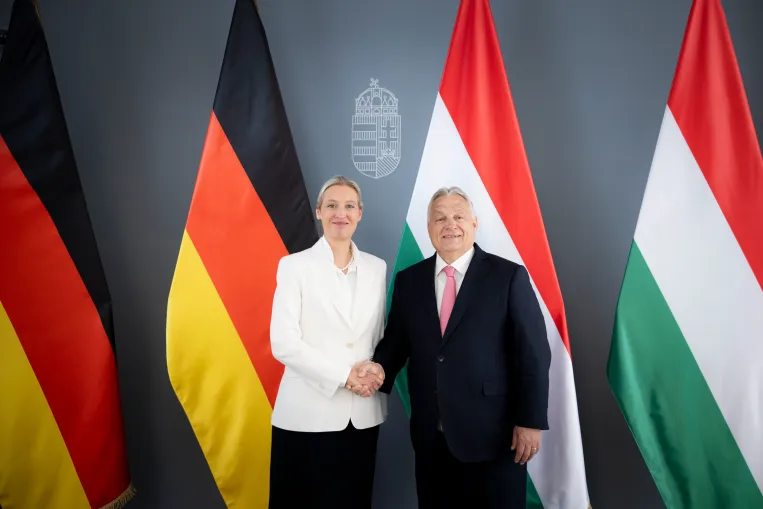 Alice Weidel pops in to see Orbán after speaking at CPAC about her party being silenced in Germany