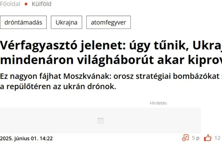 Először atombombázó oroszokról írt a Mandiner, aztán gyorsan átírta a címet világháborút akaró ukránokra