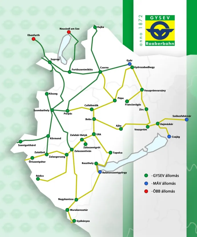 Térkép a GYSEV hálózatának bővítéséről – Forrás: MÁV / GYSEV