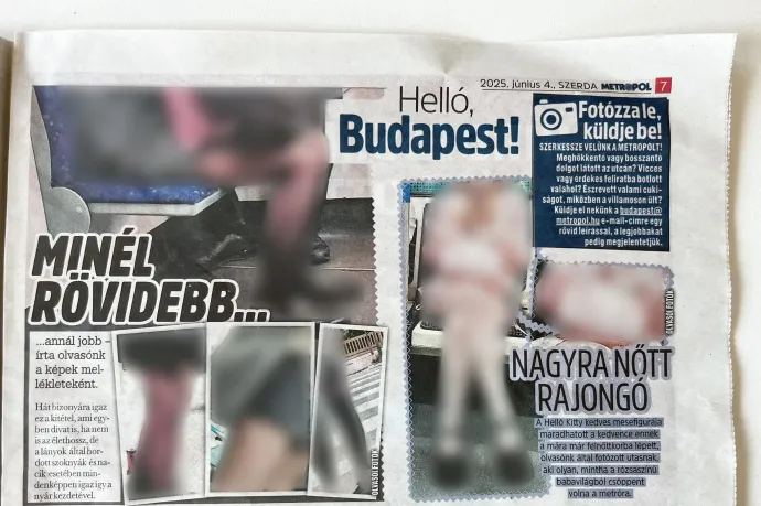 A június 4-i Metropol cikke (a képeket kitakartuk) – Fotó: Telex