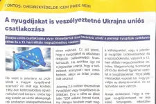 A nyugdíjasoknak szóló ingyenes újságban is Ukrajna EU-s csatlakozása ellen kampányol a kormány