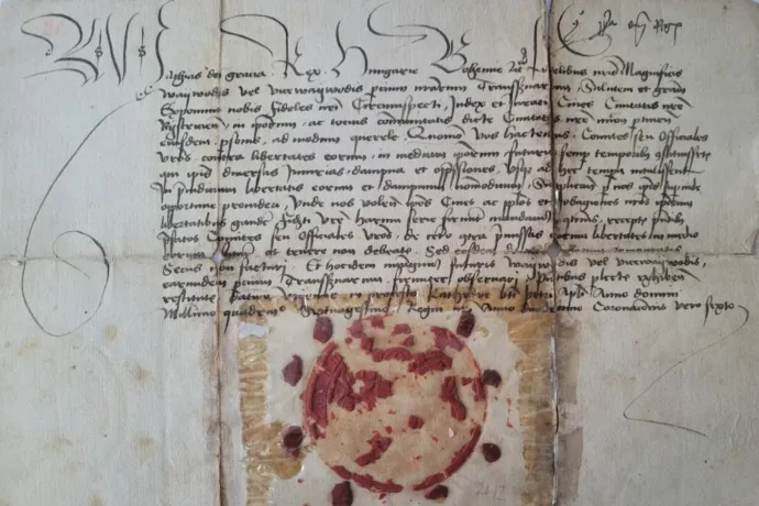 130 éve elveszettnek hitt, Mátyás király által aláírt 1470-es dokumentumot találtak meg a besztercei levéltárban