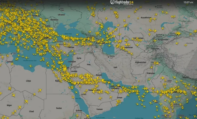 Forrás: FlightRadar24 / Képernyőkép