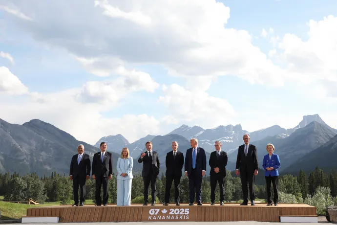 A G7-es országok vezetői a kanadai Kananaskisban 2025. június 16-án – Fotó: Amber Bracken / Reuters