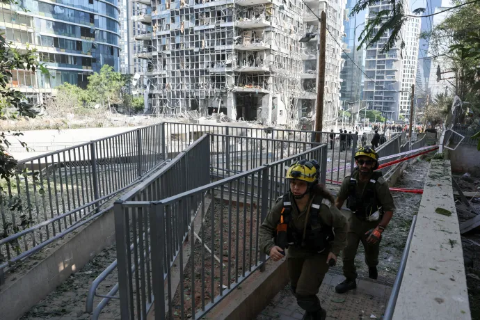 Iráni rakétatámadás helyszíne Ramat Ganban 2025. június 19-én – Fotó: Nir Elias / Reuters
