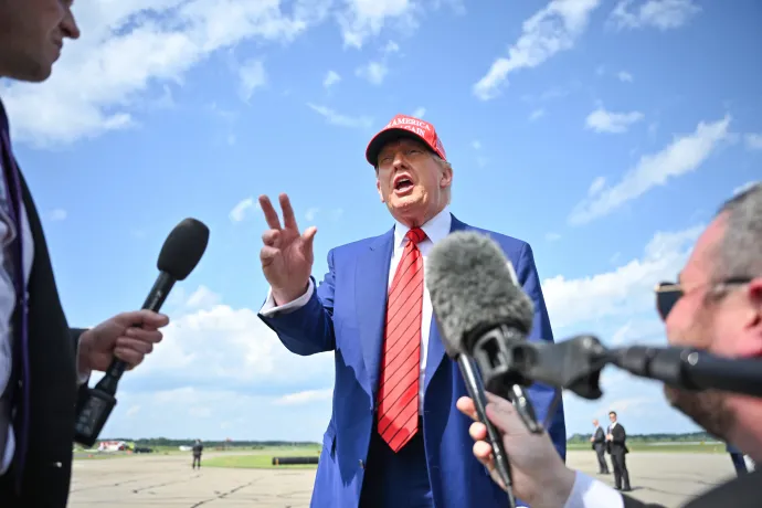 Donald Trump New Jersey-ben adott sajtótájékoztatót pénteken – Fotó: Mandel Ngan / AFP or licensors