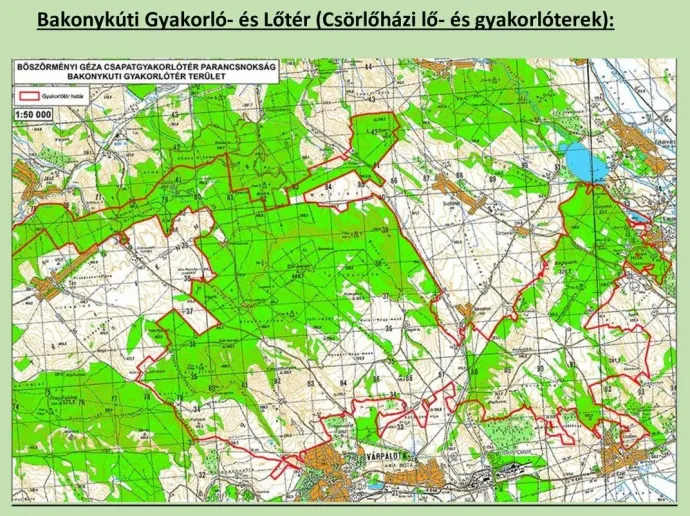 A vonatkozó két térkép – Forrás: Böszörményi Géza Csapatgyakorlótér Parancsnokság / Facebook