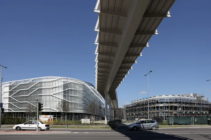 A Neumann János Egyetem campusának elkészült és készülő épületei 2025. április 4-én – Fotó: Huszti István / Telex