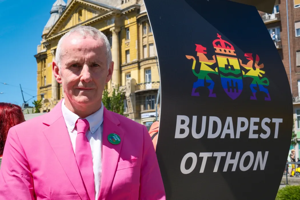 Ciarán Cuffe, az Európai Zöld Párt társelnöke – Fotó: Márkos Tamás / Transtelex