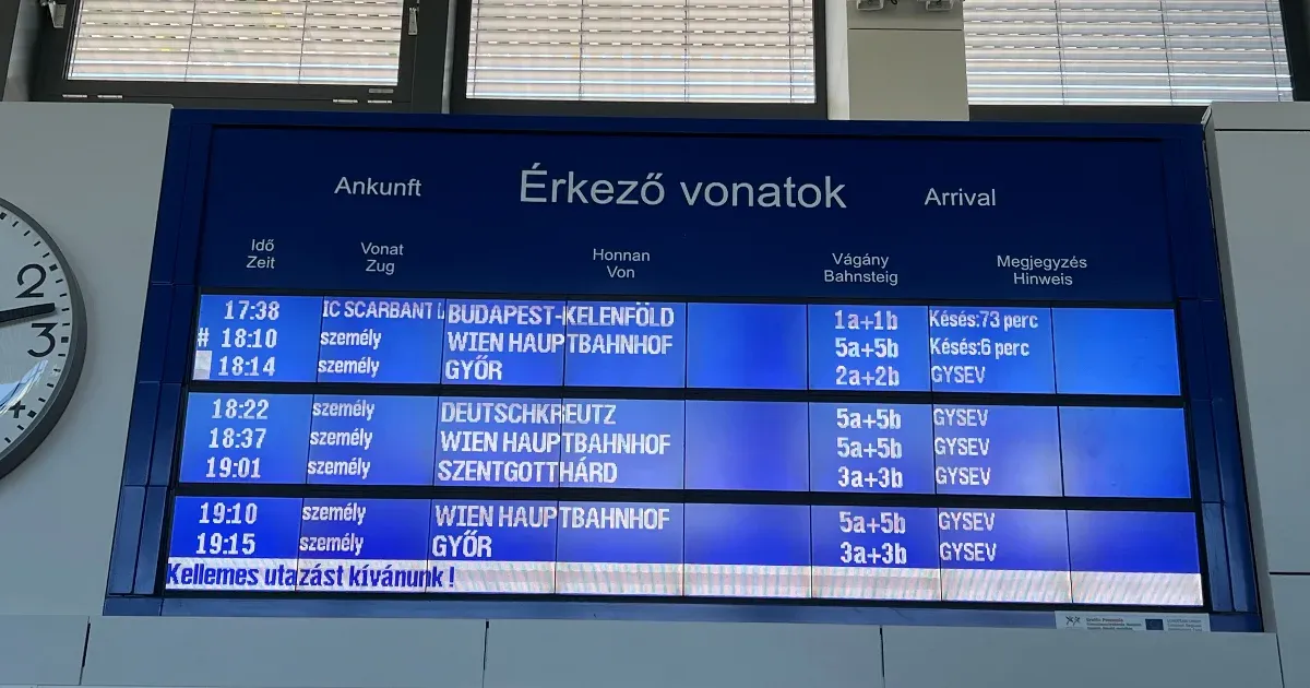 Teljesen összeomlott a vonatközlekedés a győri vonalon ma délután