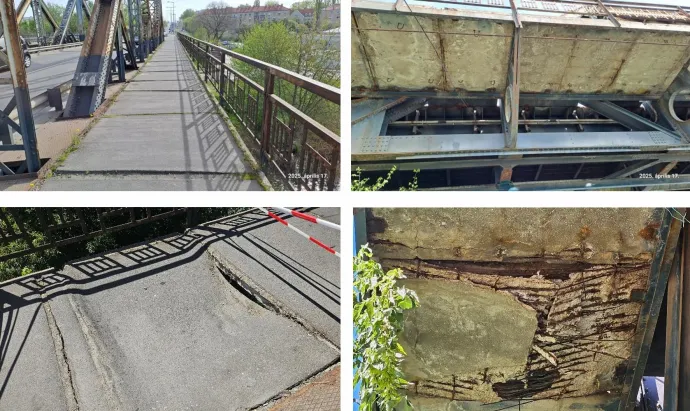 A híd jelenlegi állapota – Forrás: BKK