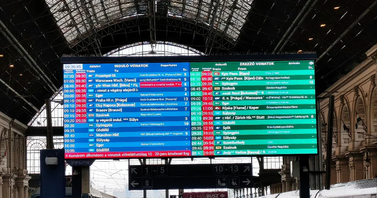 Közüzemi áramszünet miatt késtek a vonatok a Keleti pályaudvarnál
