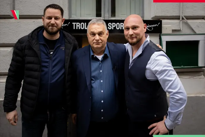 Orbán Viktor a Trollfoci műsorában a Ziccer bár előtt – Fotó: Orbán Viktor / Facebook